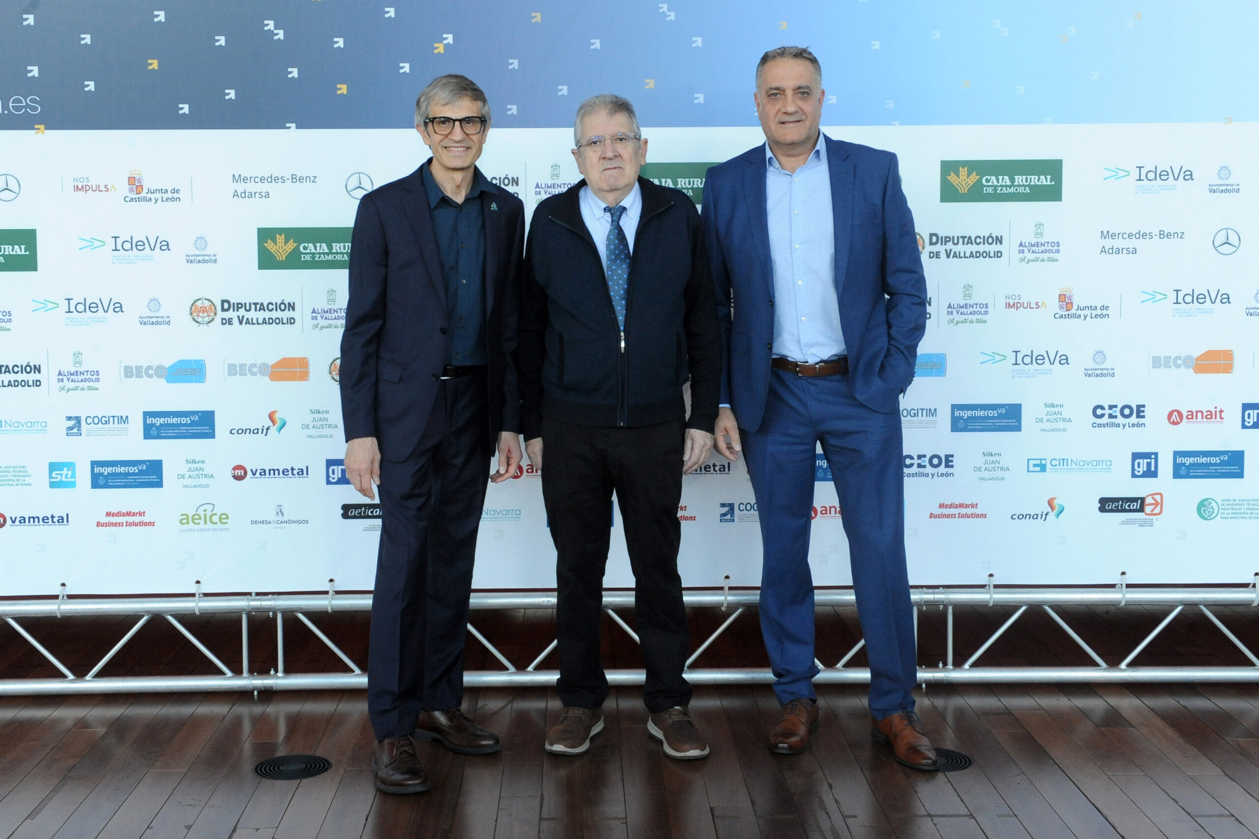 Pedro Cea, Secretario Técnico de ingenierosVA, Luis Maestu, Decano de Citinavarra y Antonio Rodríguez, Director de Citinavarra