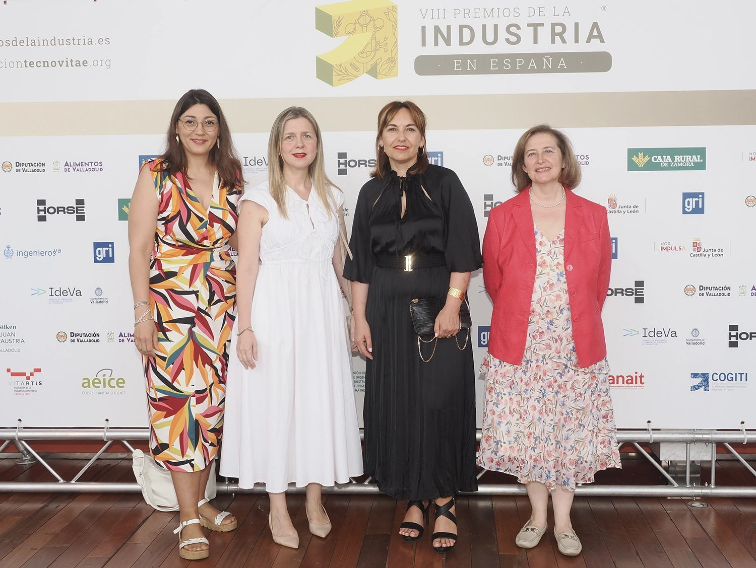 Laura Ebel, colegiada de ingenierosVA; Catalina Aguado, de VAMETAL; María Rodríguez, de VAMETAL, y Miriam Conde, de la Junta de Castilla y León.